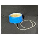 Blue Plastic Heated Water Bowl