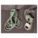 Two Green Electrical Extension Cords