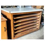 Wooden Flat File Cabinet With Six Drawers