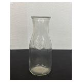 Glass Milk Bottle with Embossed Eagle Emblem