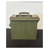 Military-Style Green Storage Box with Contents
