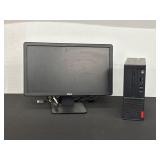 Dell Monitor and Lenovo Desktop Computer Bundle