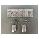 Wired Keyboard and Lenovo USB Mice Set