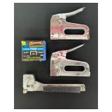 Three Staple Guns with Box of Staples