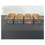 4 Wooden Drawer Boxes