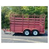 Red Livestock Trailer