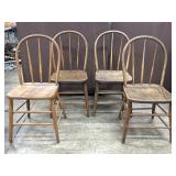 Four Wooden Spindle-Back Chairs