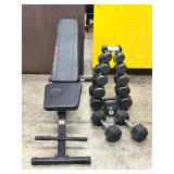 Adjustable Bench with Dumbbells Set