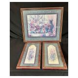 3 Framed Floral Art Prints