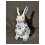 Victoria Ware Blue and White Rabbit Figurine