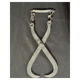 Cast Iron Ice Block Tongs with Chain Handle
