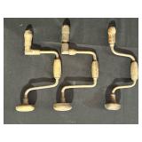 Three Vintage Wood and Metal Braces