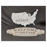 Decorative Signs with USA and Farm Themes
