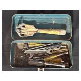 Vintage Metal Toolbox with Tools