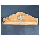 Wooden Shelf With Painted Decorative Accents