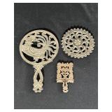 Three Decorative Cast Iron Trivets