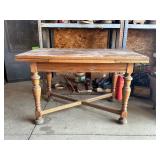 Wooden Table With Turned Legs
