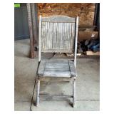 Wooden Folding Chair with Slatted Design