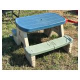 Plastic Kids Picnic Table with Blue Top