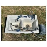 Double Basin Sink With Dispenser System