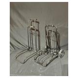 Two Metal Folding Hand Carts