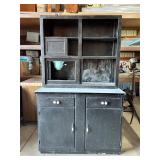 Black Wooden Kitchen Hutch Cabinet