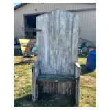 Rustic Wooden Outdoor Throne Chair
