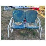 Metal Glider Bench with Double Seats