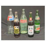 Five Vintage Soda Bottles