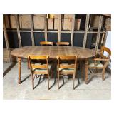 Tell City Dining Table and Five Chairs Set