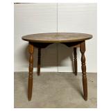 Round Wooden Table With Turned Legs