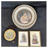 Hummel Prints, Tin Box, and Music Box