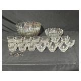 Crystal Punch Bowl Set with Cups