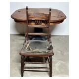 Ornate Wooden Chair with Carved Backrest