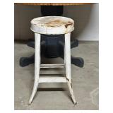 White Painted Metal Stool