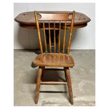 Wooden Spindle Back Chair with Saddle Seat