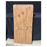 Wood-Look Folding Table With Metal Legs