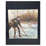 Kathleen Ryan's Acrylic Painting of Winter Hockey