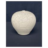 Contemporary Ceramic Vase with Crackle Finish