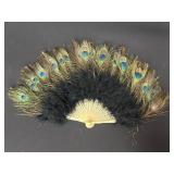 Peacock Feather Hand Fan
