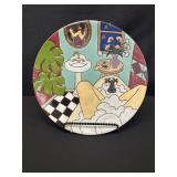 Bathroom Themed Ceramic Plate by Judy Miller