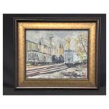 Lawrence Rudolech Oil Painting of Train Station