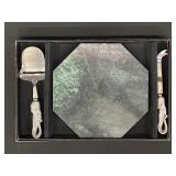 Marble and Metal Cheese Serving Set