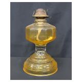 Amber Glass Oil Lamp with Metal Burner
