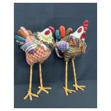 Textile Chicken Figurines