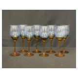 Eight Two-Tone Goblet Glasses