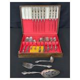Silver-Plated Flatware Set with Storage Chest