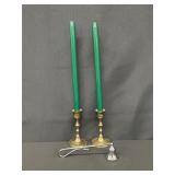 Brass Candlesticks with Snuffer