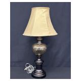 Table Lamp With Metallic Base and Fabric Shade