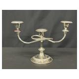 Silver-Plated Three-Arm Candelabra